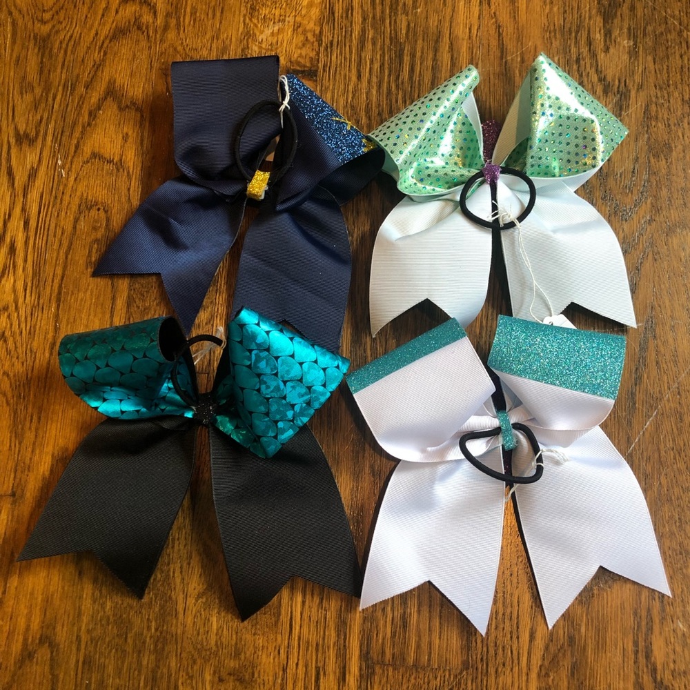 Handmade Mermaid Themed Cheer Hair Bows - Picture 3 of 6